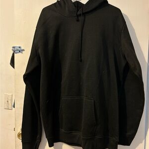 Black Pullover Hoodie with Relaxed Fit